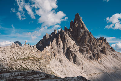 Panoramic view of rocky mountains against sky