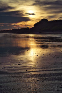 Scenic view of sea against sky at sunset