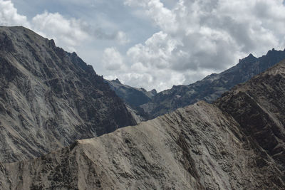 Low angle view of mountains against sky