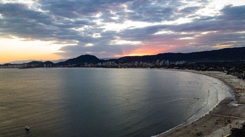 Scenic view of sea against sky at sunset