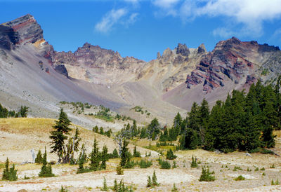 Scenic view of rocky mountains against sky