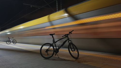 Bicycle on road at night