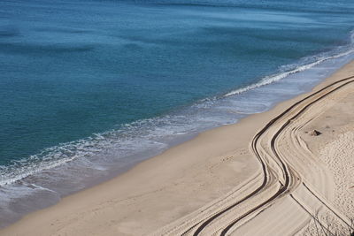 High angle view of beach