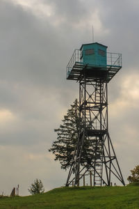 Metal watchtower of the world war ii model. vertical orientation