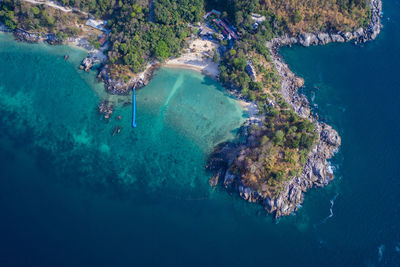 High angle view of sea shore