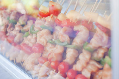 High angle view of vegetables in container