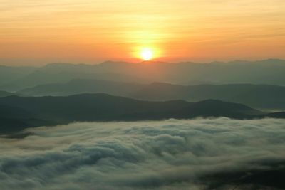 Scenic view of dramatic sky during sunset