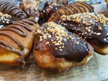 Close-up of chocolate cake on table