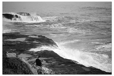 Scenic view of sea and rocks