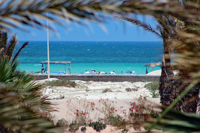 Scenic view of beach against sky