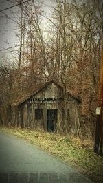 Old building with trees in background