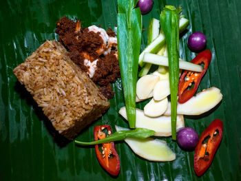 High angle view of vegetables