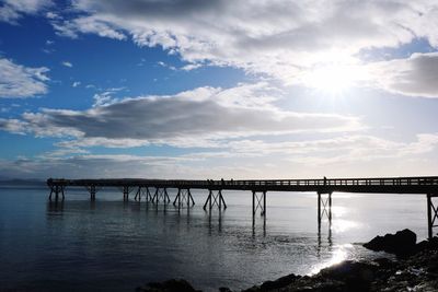 Pier over sea against sky