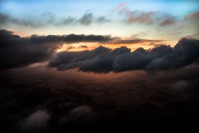 Scenic view of dramatic sky during sunset