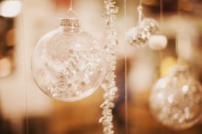 Close-up of hanging lights