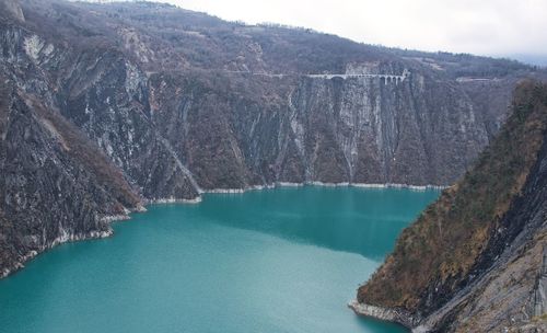 High angle view of lake