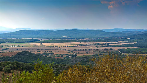 High angle view of landscape against sky