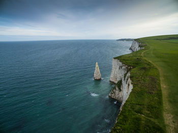 High angle view of sea against sky