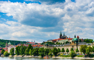 Buildings against sky in city
