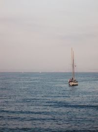 Boat sailing in sea