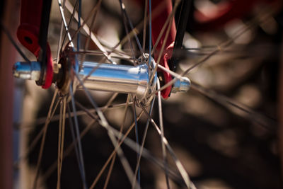 Close-up of bicycle wheel