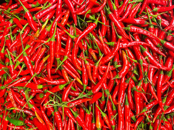 Full frame shot of red chili peppers for sale