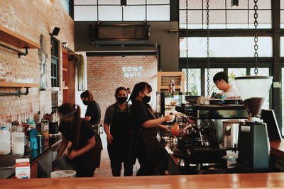 People working in restaurant