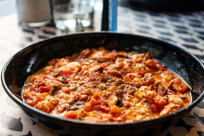 Close-up of food in bowl on table