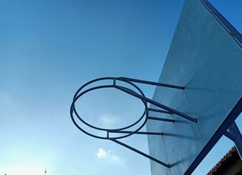 Low angle view of building against blue sky