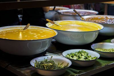 Close-up of food on table