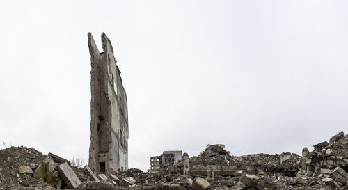 View of old ruins against clear sky