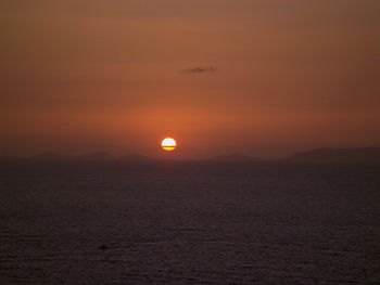 Scenic view of sunset over sea