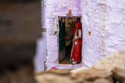 Open door of old house