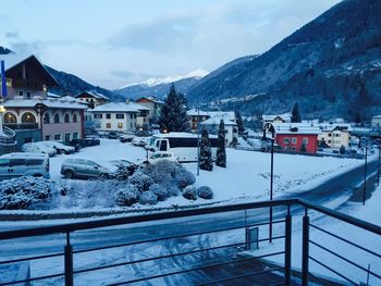 Snow covered mountain range