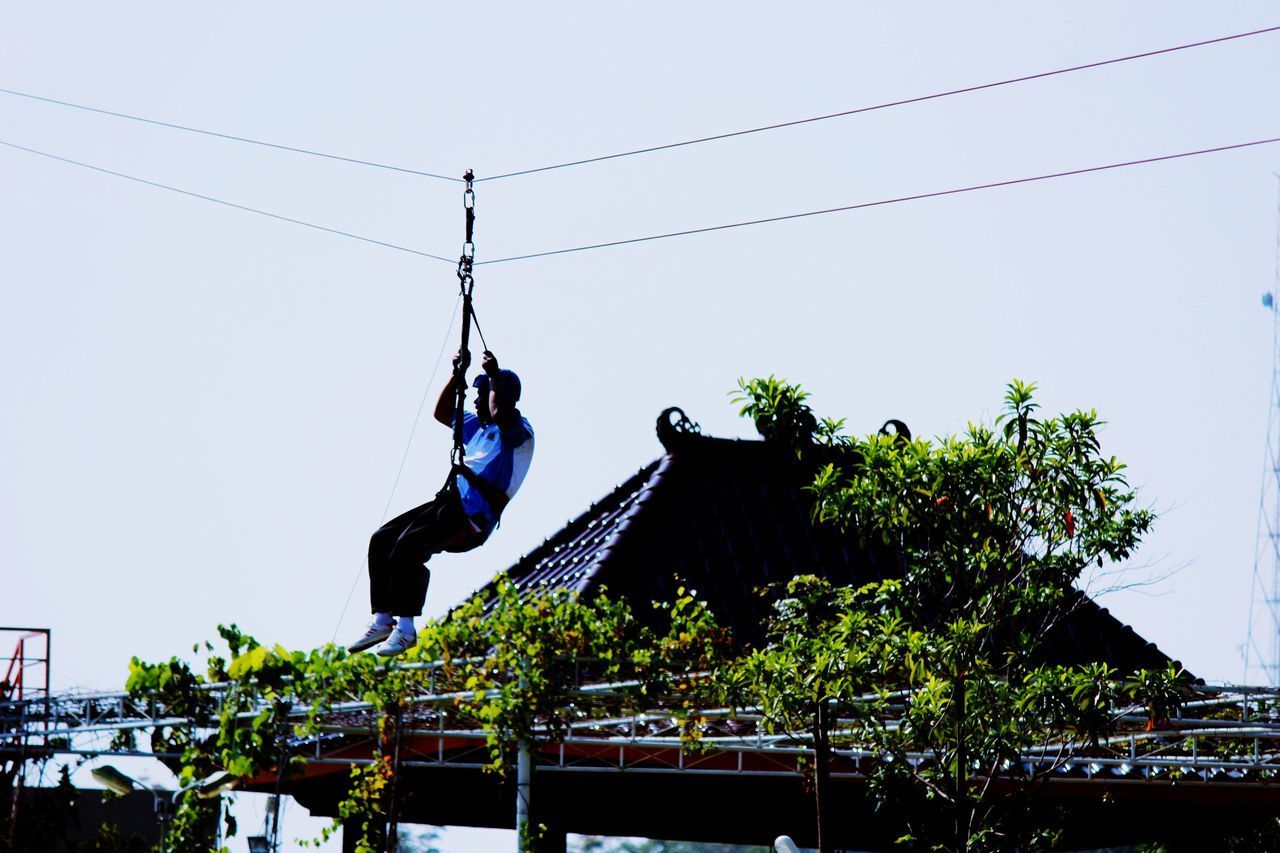 MAN AGAINST BLUE SKY AND TREE