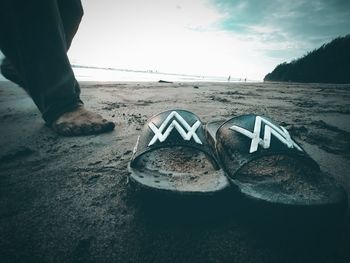 Low section of person on beach