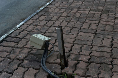 High angle view of pavement