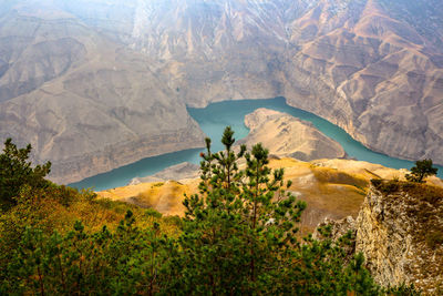 Scenic view of landscape and mountains