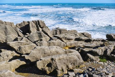 Scenic view of rocky beach