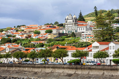 Buildings in city against sky