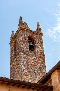 Low angle view of old building against clear sky