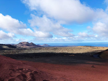 Scenic view of desert against sky