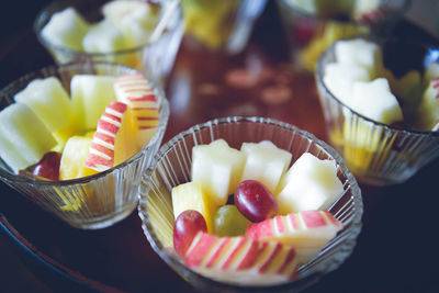 Close-up of dessert on table