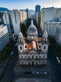 Low angle view of buildings in city