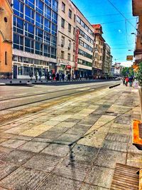 City street with buildings in background