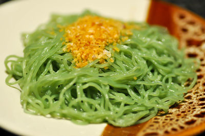 Close-up of meal served in plate