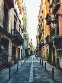 Narrow alley along buildings