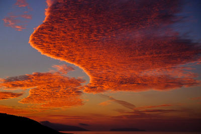 Scenic view of dramatic sky during sunset