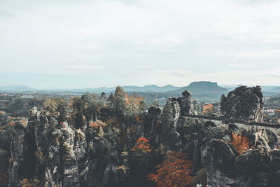 Scenic view of landscape against cloudy sky