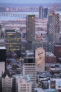 Aerial view of buildings in city